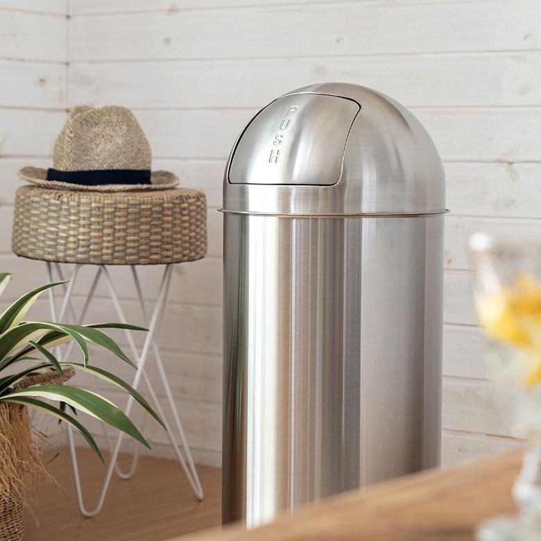 ゴミ箱 ダストボックス トラッシュカン 30L ステンレス  筒形 蓋 ごみ箱 インナー 付き シリンダー 型 おしゃれ  かっこいい 玄関 キッチン 西海岸 91522 | 東谷 | 05