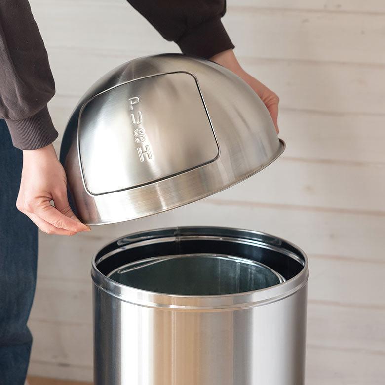 ゴミ箱 ダストボックス トラッシュカン 30L ステンレス  筒形 蓋 ごみ箱 インナー 付き シリンダー 型 おしゃれ  かっこいい 玄関 キッチン 西海岸 91522 | 東谷 | 07