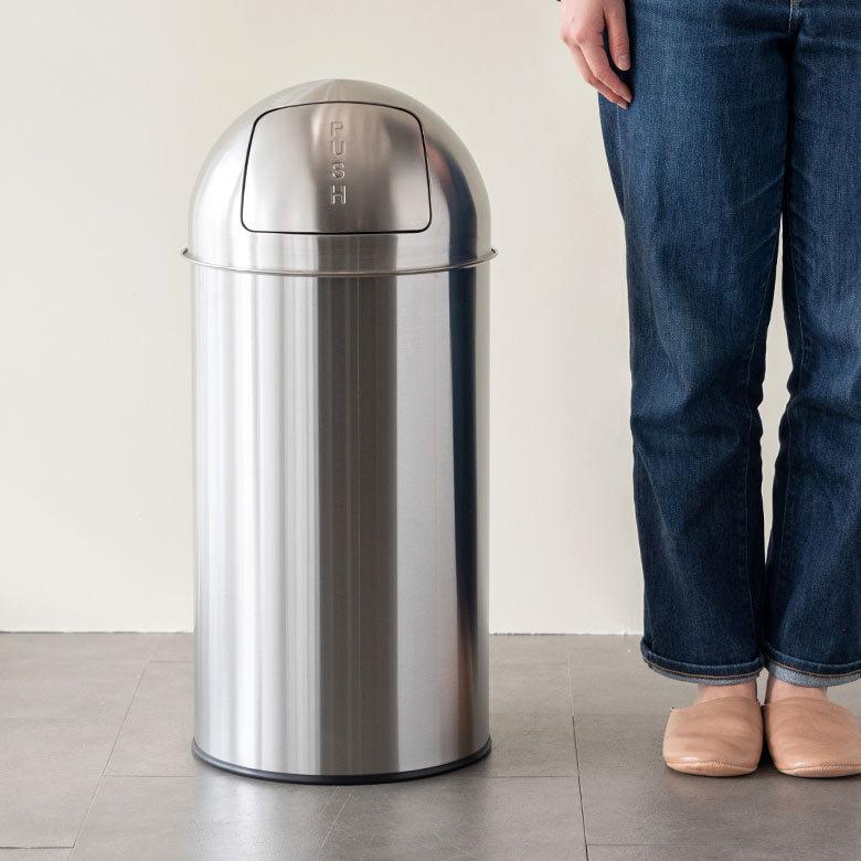 ゴミ箱 ダストボックス トラッシュカン 30L ステンレス  筒形 蓋 ごみ箱 インナー 付き シリンダー 型 おしゃれ  かっこいい 玄関 キッチン 西海岸 91522 | 東谷 | 08