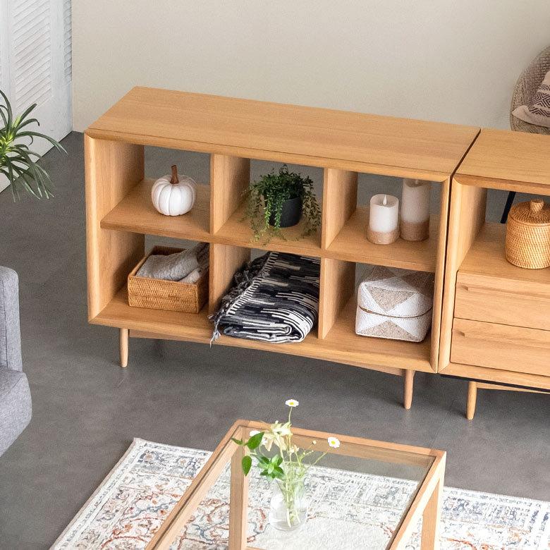 シェルフ 木製 2段 3列 ロー オープンラック キャビネット 本棚 収納 家具 棚 シェルフ おしゃれ シンプル ナチュラル 北欧 脚付き ディスプレイ 91524 | ブランド登録なし | 15