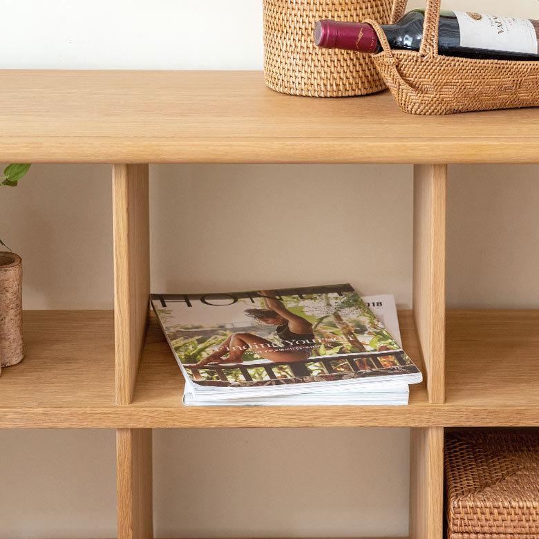 シェルフ 木製 2段 3列 ロー オープンラック キャビネット 本棚 収納 家具 棚 シェルフ おしゃれ シンプル ナチュラル 北欧 脚付き ディスプレイ 91524 | ブランド登録なし | 07