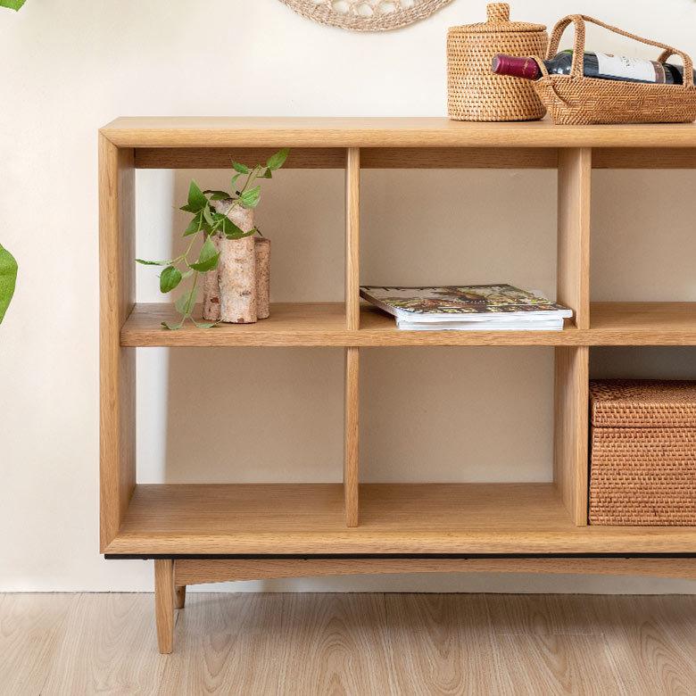 シェルフ 木製 2段 3列 ロー オープンラック キャビネット 本棚 収納 家具 棚 シェルフ おしゃれ シンプル ナチュラル 北欧 脚付き ディスプレイ 91524 | ブランド登録なし | 10