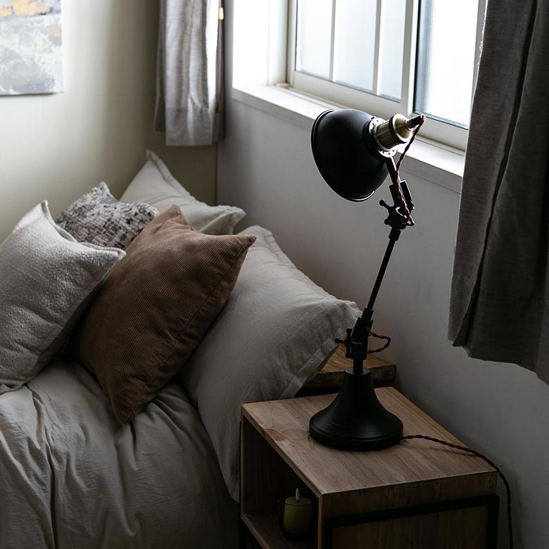 デスク ライト スタンド 電球付き  ブラック 高さ 角度 調整 デスク スタンド 照明 おしゃれ ヴィンテージ リモート テレ ワーク リビング学習 在宅勤務 91531 | 東谷 | 18