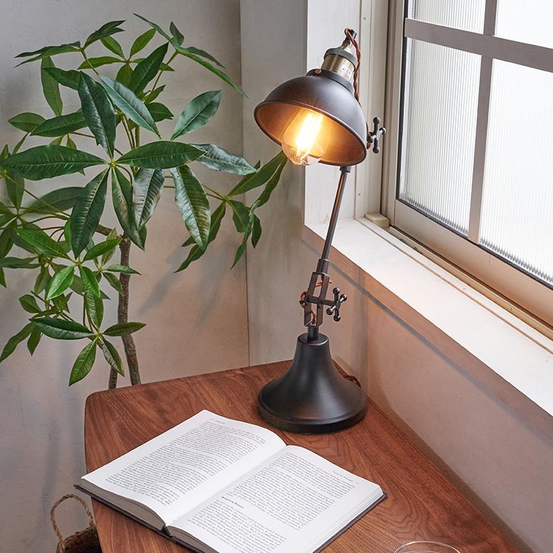 デスク ライト スタンド 電球付き  ブラック 高さ 角度 調整 デスク スタンド 照明 おしゃれ ヴィンテージ リモート テレ ワーク リビング学習 在宅勤務 91531 | 東谷 | 19