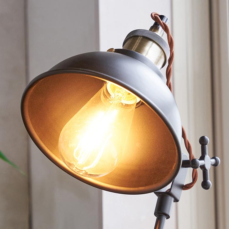 デスク ライト スタンド 電球付き  ブラック 高さ 角度 調整 デスク スタンド 照明 おしゃれ ヴィンテージ リモート テレ ワーク リビング学習 在宅勤務 91531 | 東谷 | 07