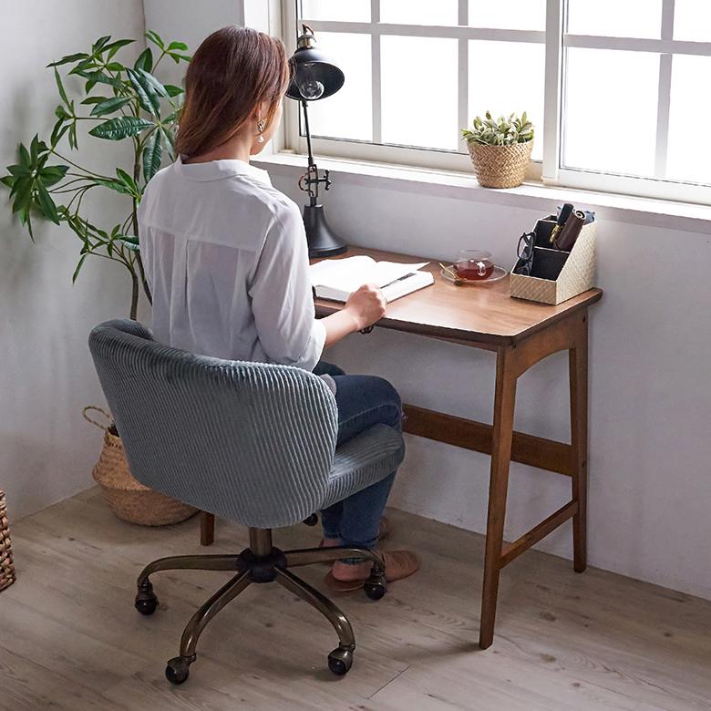 デスク 木製 スリム 引出し 付き ウッド 木目 ウォールナット 机 ワーク おしゃれ シンプル ナチュラル 北欧 リモート テレワーク 学習 勉強 在宅勤務 91535 | 東谷 | 05