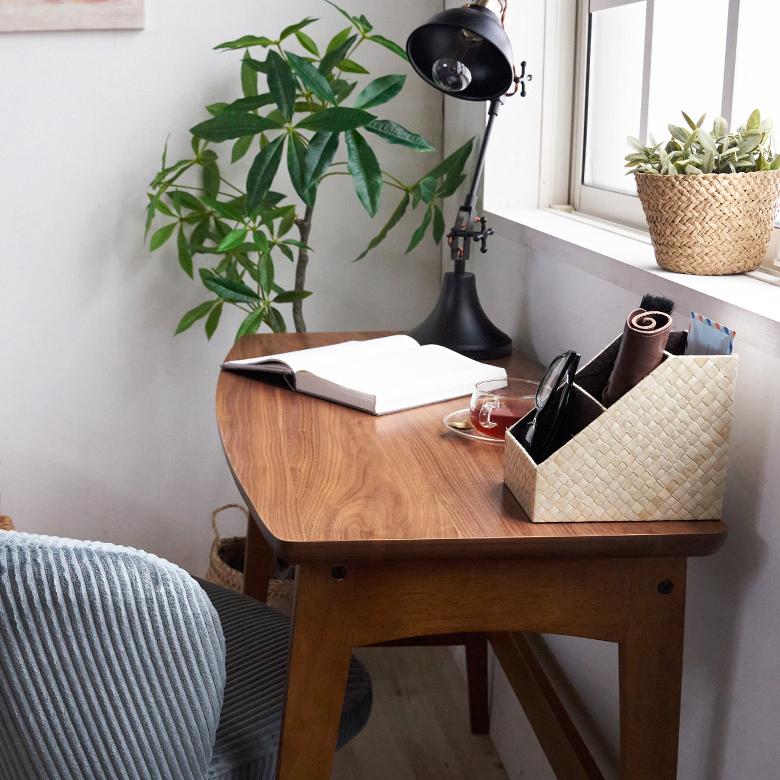 デスク 木製 スリム 引出し 付き ウッド 木目 ウォールナット 机 ワーク おしゃれ シンプル ナチュラル 北欧 リモート テレワーク 学習 勉強 在宅勤務 91535 | 東谷 | 07