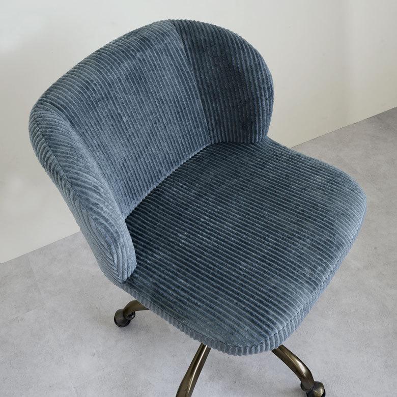 デスク チェア 回転 椅子 高さ調整 昇降機能 キャスター 肘掛 付き 事務 スチール コーデュロイ おしゃれ ヴィンテージ リモート テレ ワーク 在宅勤務 91536 | 東谷 | 15
