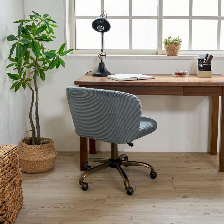 デスク チェア 回転 椅子 高さ調整 昇降機能 キャスター 肘掛 付き 事務 スチール コーデュロイ おしゃれ ヴィンテージ リモート テレ ワーク 在宅勤務 91536 | 東谷 | 08