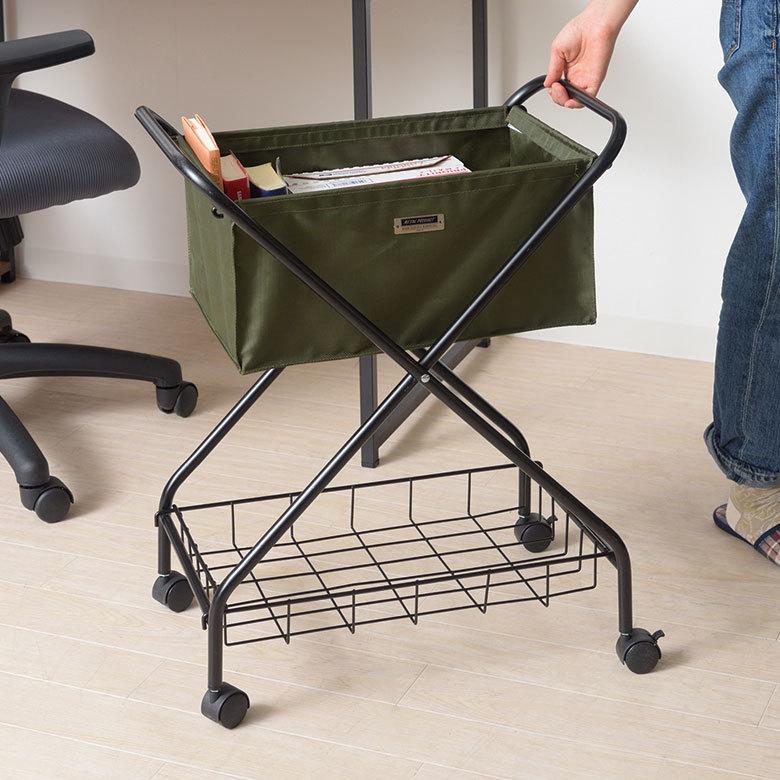 ワゴン バスケット 折り畳み カゴ 収納 おもちゃ 箱 入れ キッチン ランドリー コンパクト トローリー 取り外し可 ワイヤー キャスター付 おしゃれ 西海岸 91537 | ブランド登録なし | 05