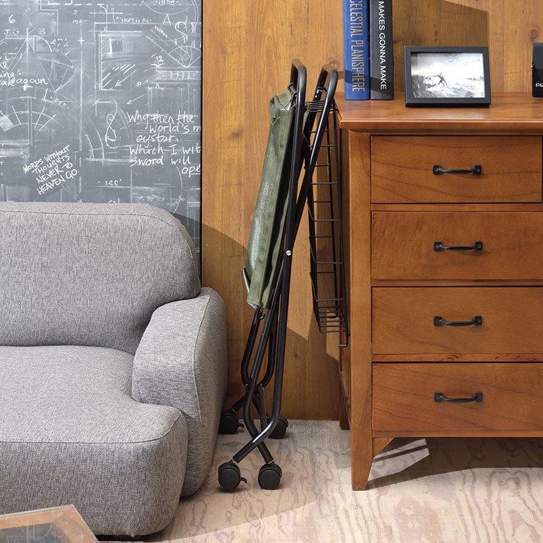 ワゴン バスケット 折り畳み カゴ 収納 おもちゃ 箱 入れ キッチン ランドリー コンパクト トローリー 取り外し可 ワイヤー キャスター付 おしゃれ 西海岸 91537 | ブランド登録なし | 07