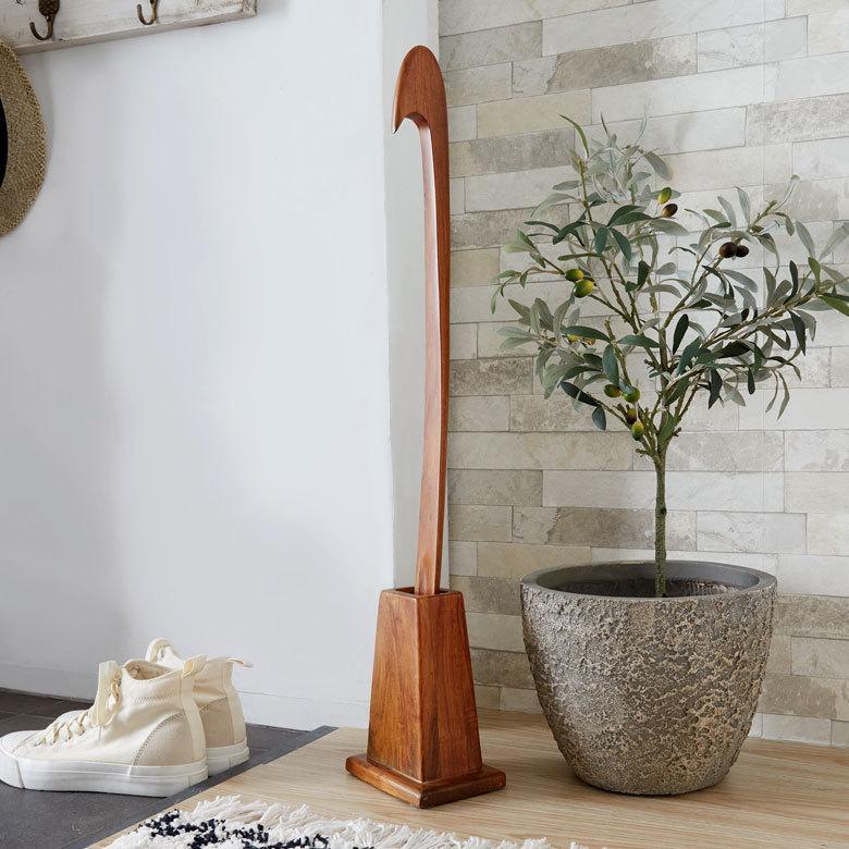 シューホーン 靴 べら 木製 ロング スタンド 付き ベラ 天然木 おしゃれ 北欧 玄関 オフィス インテリア ギフト プレゼント 父の日 敬老の日 雑貨 西海岸 91538 | ブランド登録なし