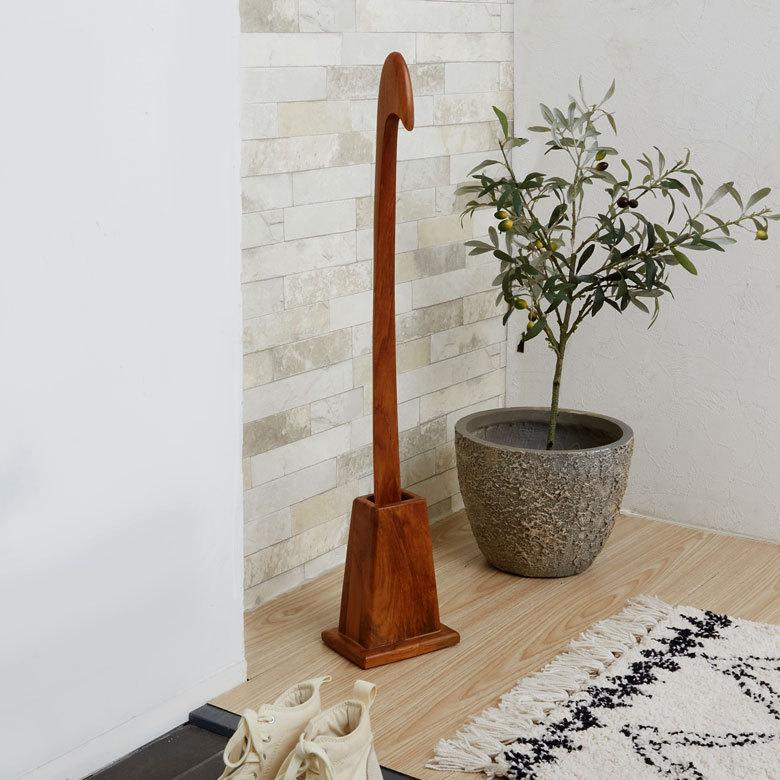 シューホーン 靴 べら 木製 ロング スタンド 付き ベラ 天然木 おしゃれ 北欧 玄関 オフィス インテリア ギフト プレゼント 父の日 敬老の日 雑貨 西海岸 91538 | ブランド登録なし | 03