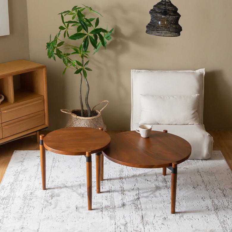 サイド テーブル 机 木製 スチール ラウンド ネスト 丸 円卓 天然木 ソファ ナイト 家具 カフェ リビング 寝室 おしゃれ シンプル ナチュラル 北欧 西海岸 91540 | 東谷 | 11