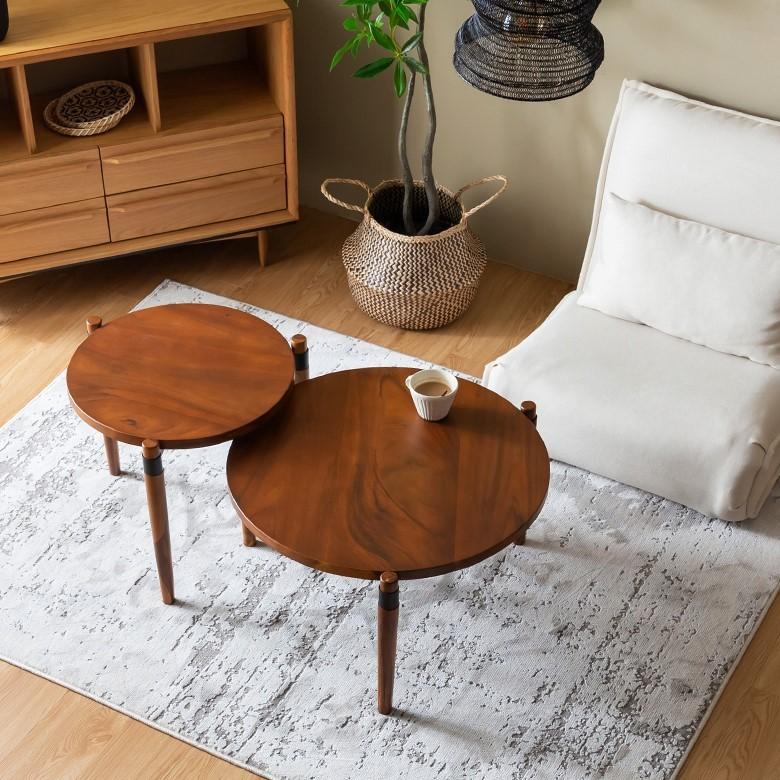 サイド テーブル 机 木製 スチール ラウンド ネスト 丸 円卓 天然木 ソファ ナイト 家具 カフェ リビング 寝室 おしゃれ シンプル ナチュラル 北欧 西海岸 91540 | 東谷 | 14