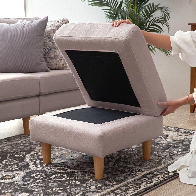 トルエ ソファ 家具 セット カウチ オットマン カバー 2.5人掛 おしゃれ シンプル ナチュラル 北欧 インテリア 組み立て カフェ リビング 脚付き 西海岸 91543 | 東谷 | 16