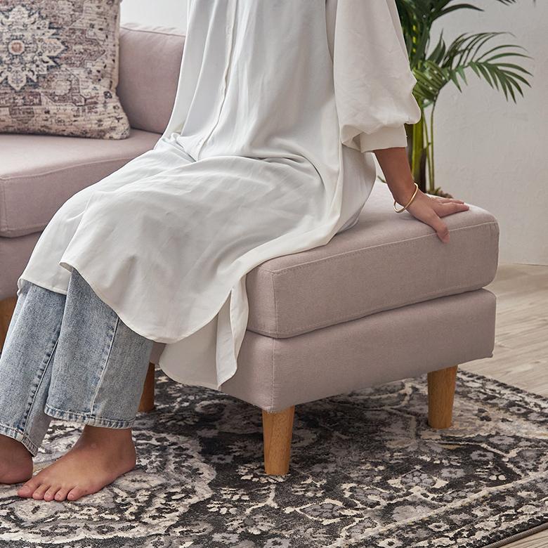 トルエ ソファ 家具 セット カウチ オットマン カバー 2.5人掛 おしゃれ シンプル ナチュラル 北欧 インテリア 組み立て カフェ リビング 脚付き 西海岸 91543 | 東谷 | 05