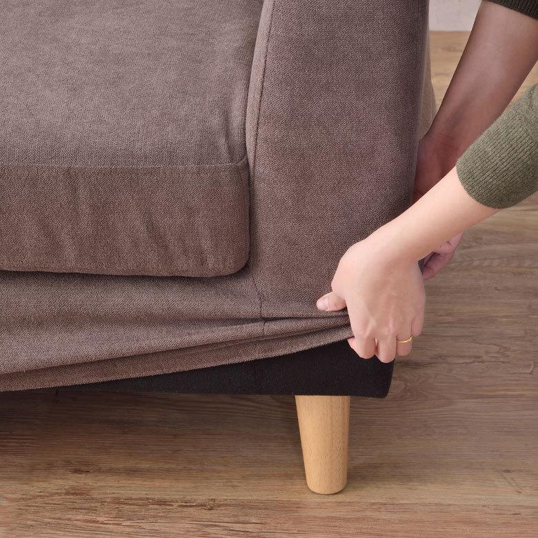 トルエ ソファ 家具 セット カウチ オットマン カバー 2.5人掛 おしゃれ シンプル ナチュラル 北欧 インテリア 組み立て カフェ リビング 脚付き 西海岸 91543 | 東谷 | 06