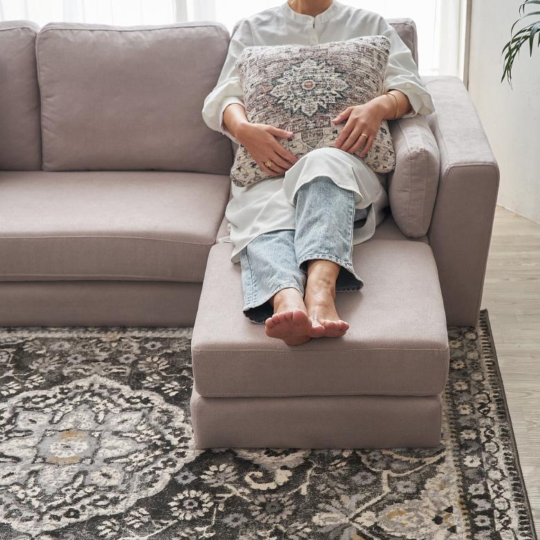 トルエ ソファ 家具 セット カウチ オットマン カバー 2.5人掛 おしゃれ シンプル ナチュラル 北欧 インテリア 組み立て カフェ リビング 脚付き 西海岸 91543 | 東谷 | 10