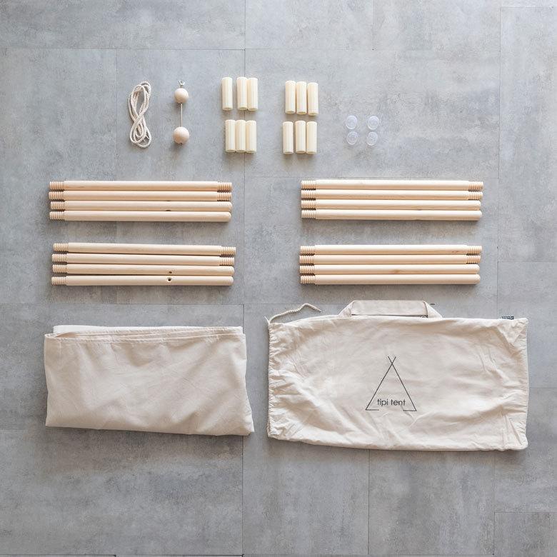 ティピー テント 専用バッグ 付き 子供 キッズ 幅120cm 高さ150cm 室内用 簡単 かわいい シンプル おしゃれ インテリア コンパクト 収納 西海岸 91545 | ブランド登録なし | 15