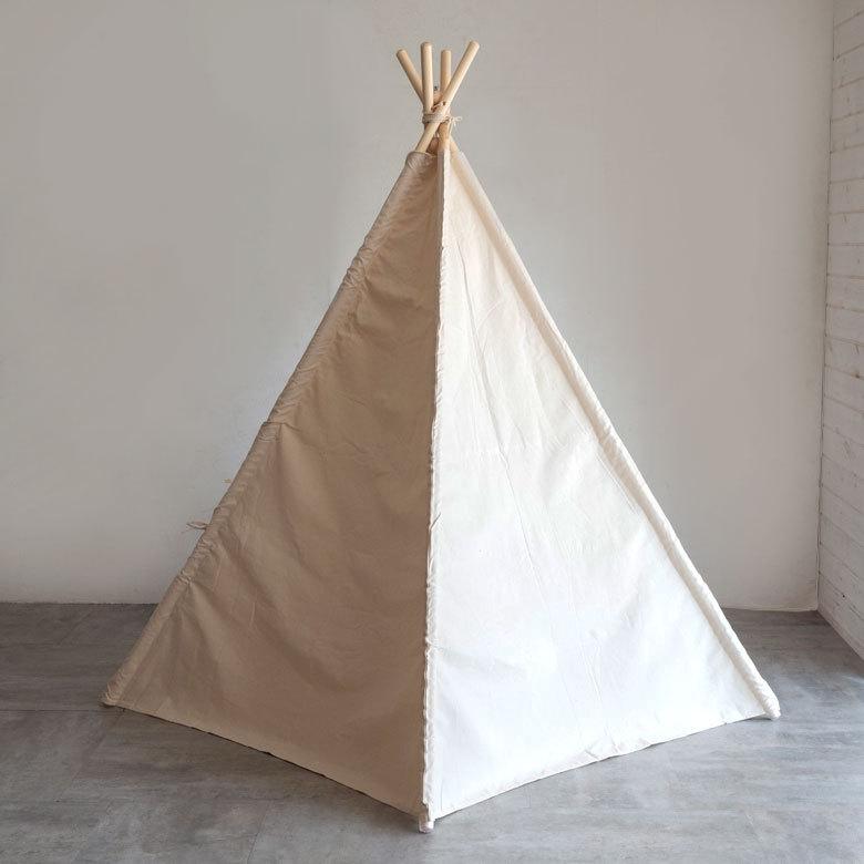 ティピー テント 専用バッグ 付き 子供 キッズ 幅120cm 高さ150cm 室内用 簡単 かわいい シンプル おしゃれ インテリア コンパクト 収納 西海岸 91545 | ブランド登録なし | 18