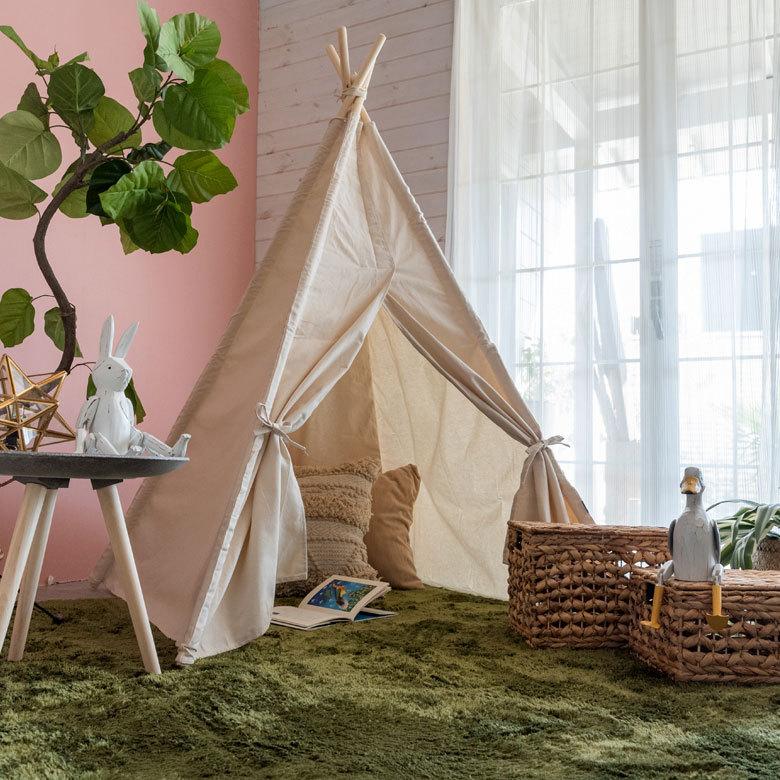 ティピー テント 専用バッグ 付き 子供 キッズ 幅120cm 高さ150cm 室内用 簡単 かわいい シンプル おしゃれ インテリア コンパクト 収納 西海岸 91545 | ブランド登録なし | 09