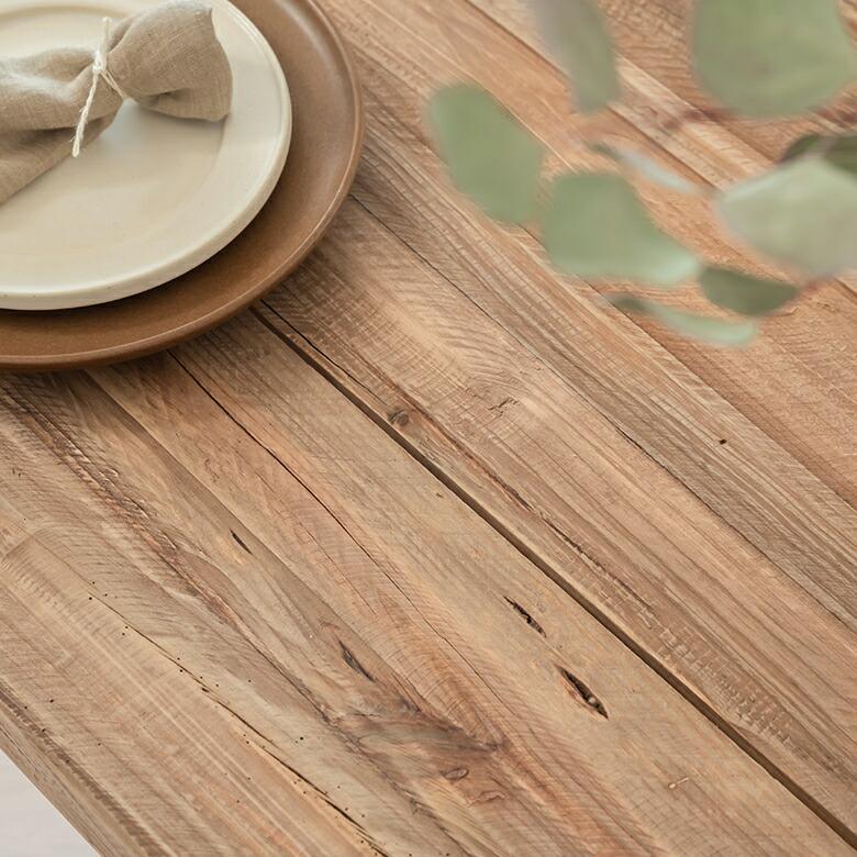 ダイニング テーブル リビング 木製 長方形 食卓 古材 天然木 4人 大きめ おしゃれ シンプル ナチュラル 作業台 家具 インテリア ヴィンテージ 西海岸 91551 | 東谷 | 02