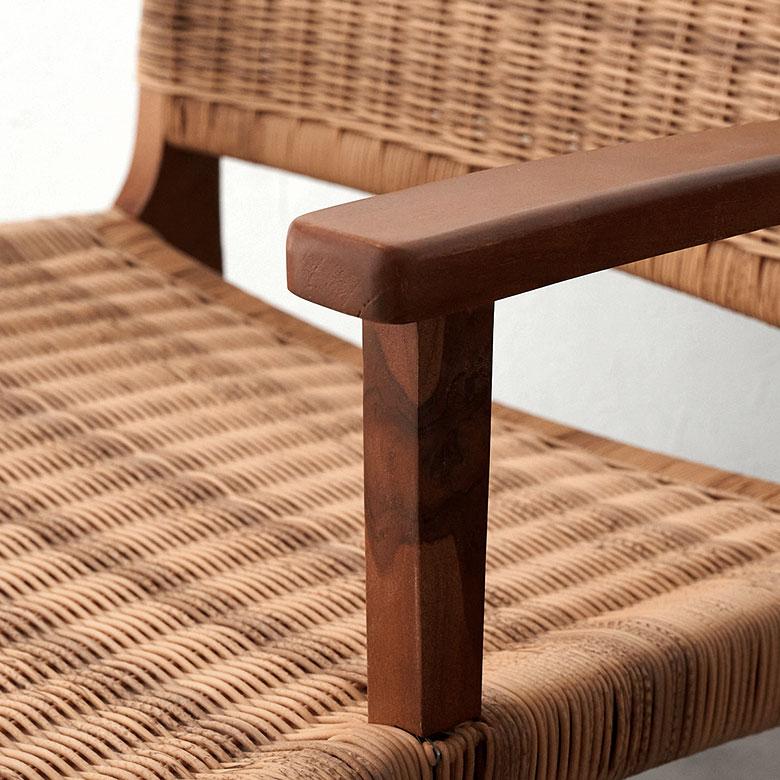 ロッキング チェア 椅子 ラタン調 チーク 材 屋内 室内 イス chair 家具 リビング インテリア 天然木 ロー 北欧 カントリー おしゃれ リラックス 西海岸 91552 | 東谷 | 14