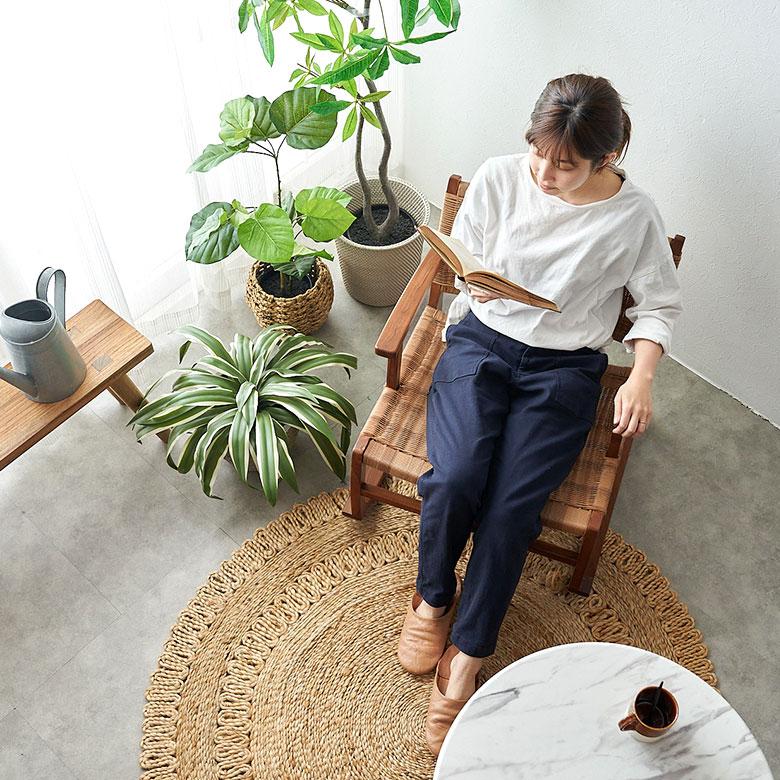 ロッキング チェア 椅子 ラタン調 チーク 材 屋内 室内 イス chair 家具 リビング インテリア 天然木 ロー 北欧 カントリー おしゃれ リラックス 西海岸 91552 | 東谷 | 05