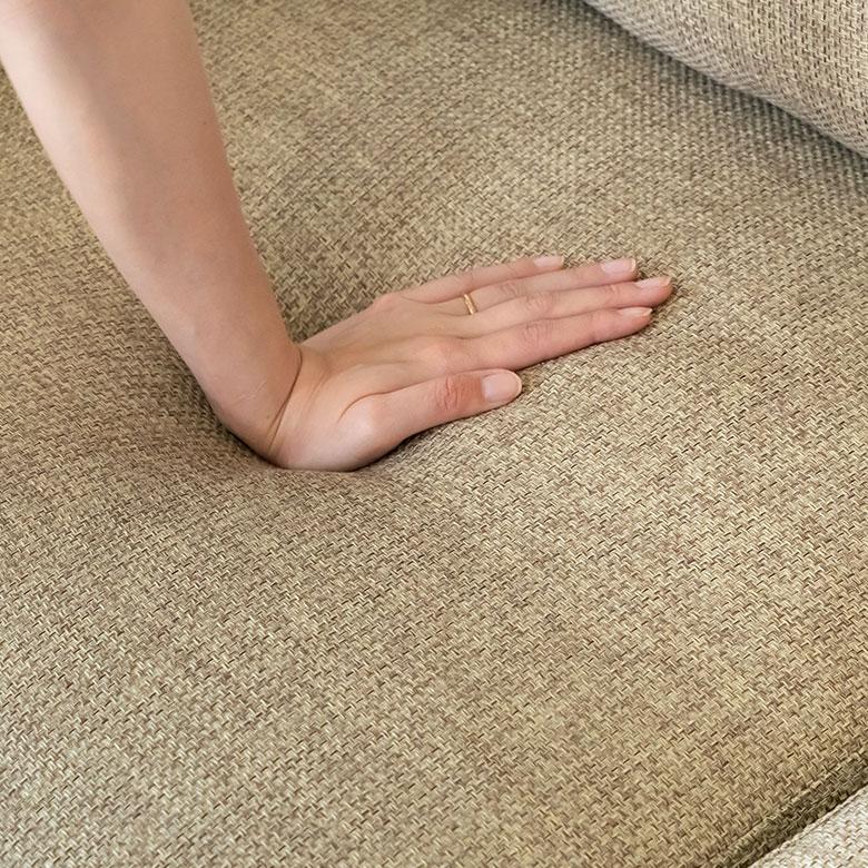 ソファ 2人 掛け 脚付き クッション付き 木フレーム ロー タイプ ゆったり ファブリック 布 家具 ルシア 北欧  おしゃれ リゾート おうち時間 西海岸 91554 | 東谷 | 06