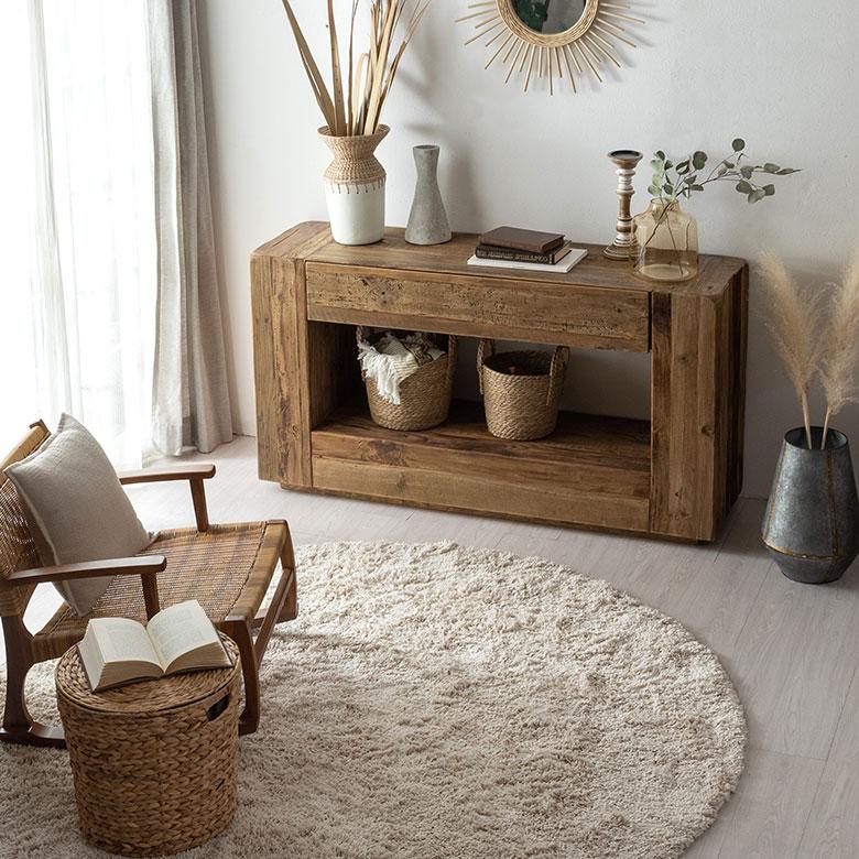 コンソール テレビ 台 TV 衣類 収納 引き出し付き オーディオ 本棚 家具 インテリア リビング アンティーク ビンテージ ヴィンテージ 天然木 古材 西海岸 91556 | 東谷 | 07