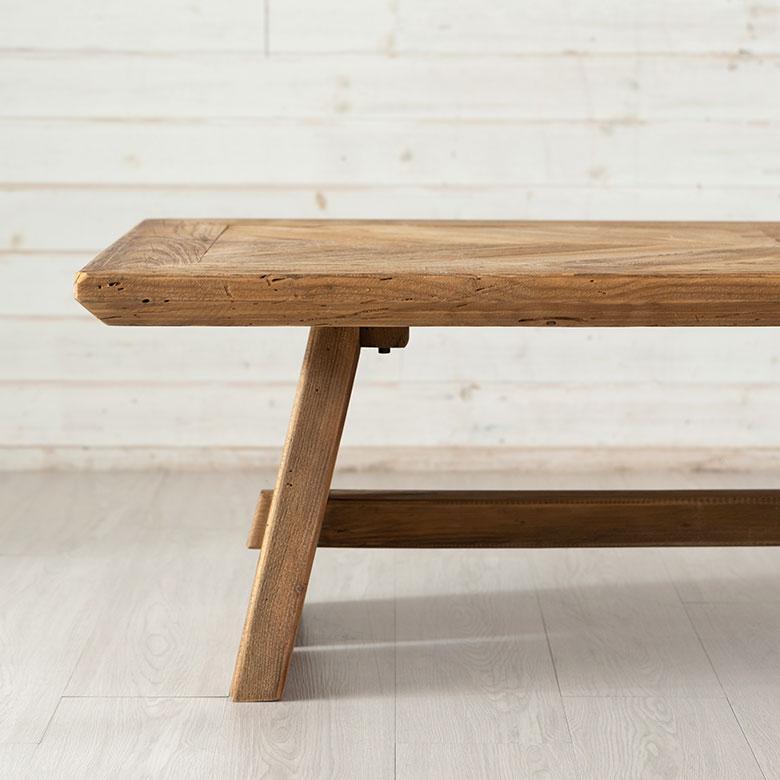 リビング テーブル センター ロー コンパクト おしゃれ 在宅 ヘリンボーン 大きめ パイン材 モダン 天然木 ソファ カフェ 店舗 インテリア 西海岸 家具 91557 | 東谷 | 15