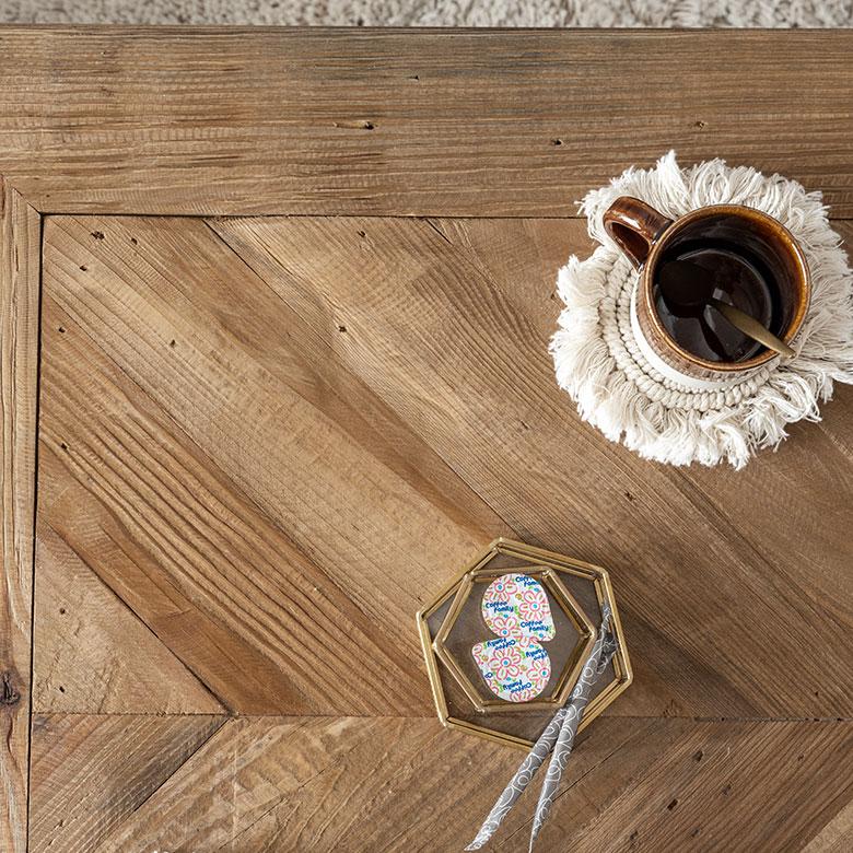 リビング テーブル センター ロー コンパクト おしゃれ 在宅 ヘリンボーン 大きめ パイン材 モダン 天然木 ソファ カフェ 店舗 インテリア 西海岸 家具 91557 | 東谷 | 06