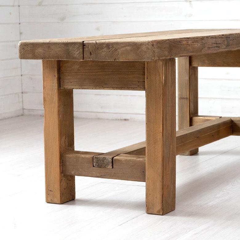 ダイニング ベンチ ウッド 古材 長 椅子 チェア いす イス 玄関 スツール 2人 掛け 二人 おしゃれ ナチュラル シンプル 北欧 家具 西海岸 ヴィンテージ風 91558 | 東谷 | 10