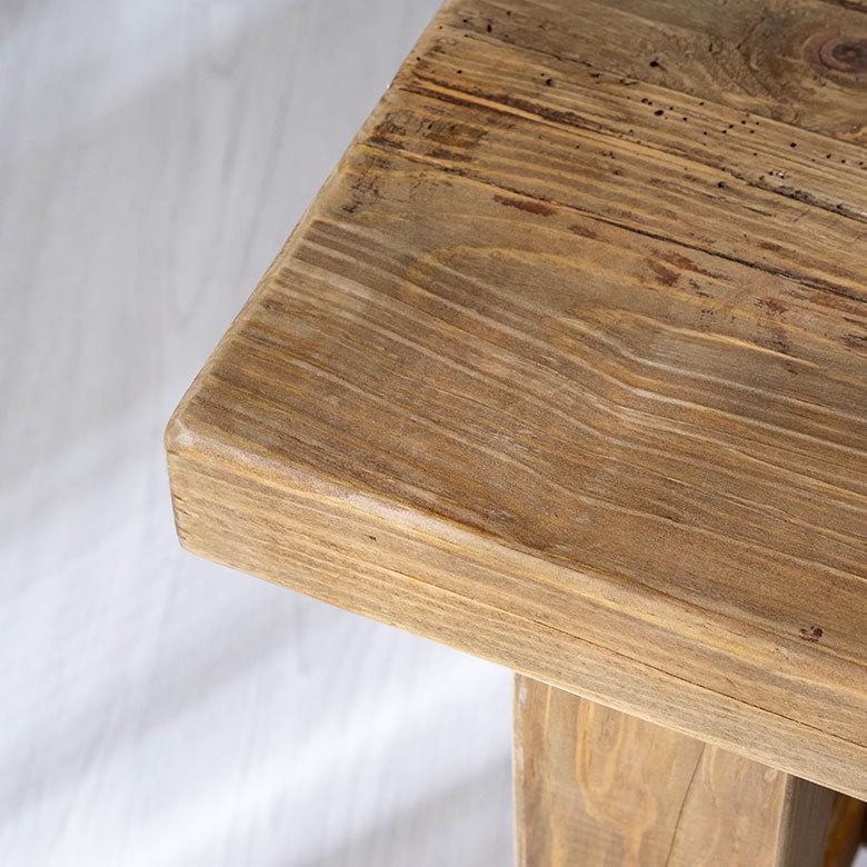 ダイニング ベンチ ウッド 古材 長 椅子 チェア いす イス 玄関 スツール 2人 掛け 二人 おしゃれ ナチュラル シンプル 北欧 家具 西海岸 ヴィンテージ風 91558 | 東谷 | 18