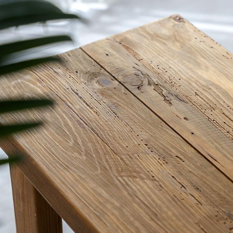 ダイニング ベンチ ウッド 古材 長 椅子 チェア いす イス 玄関 スツール 2人 掛け 二人 おしゃれ ナチュラル シンプル 北欧 家具 西海岸 ヴィンテージ風 91558 | 東谷 | 02