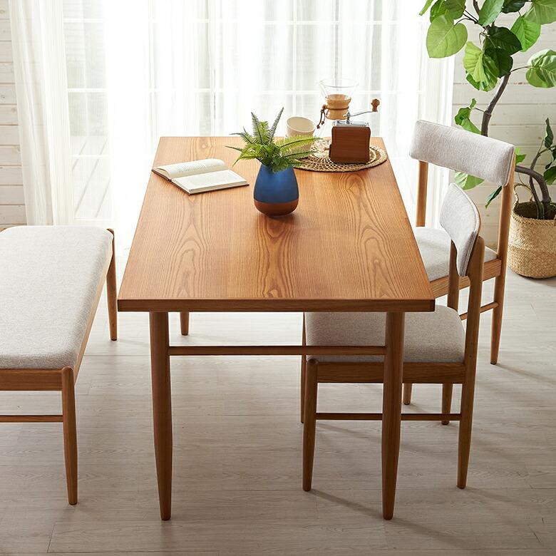 テーブル ダイニング リビング 天然木 アッシュ材 幅 150cm シンプル ナチュラル 家具 インテリア 机 4人掛け リゾート おしゃれ 北欧 モダン 西海岸風 91568 | 東谷 | 06