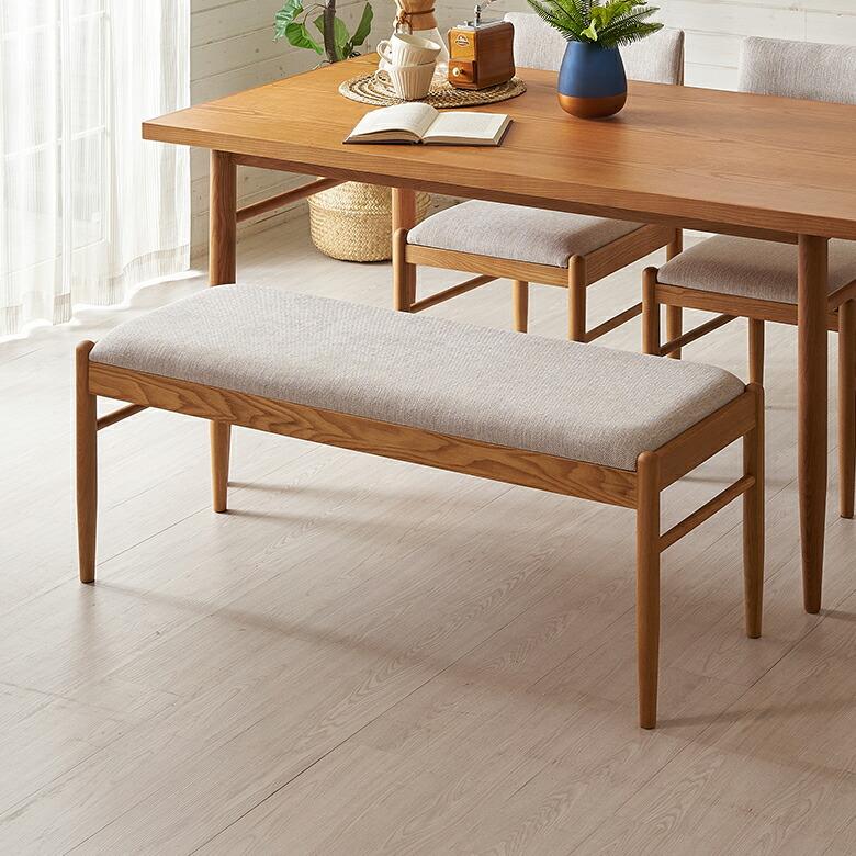ベンチ チェア ダイニング リビング 天然木 アッシュ材 座面高 45cm シンプル 家具 インテリア 食卓 椅子 2人 掛け 2P リゾート おしゃれ 北欧 西海岸風 91570 | 東谷 | 03