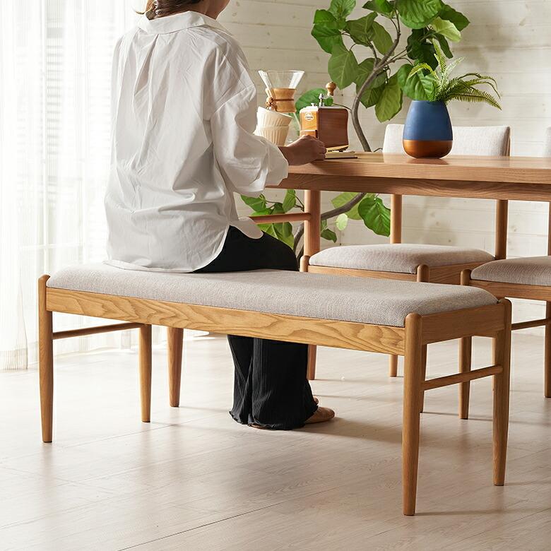 ベンチ チェア ダイニング リビング 天然木 アッシュ材 座面高 45cm シンプル 家具 インテリア 食卓 椅子 2人 掛け 2P リゾート おしゃれ 北欧 西海岸風 91570 | 東谷 | 10