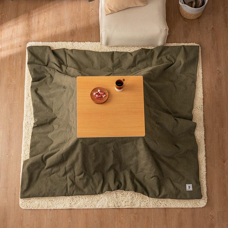 こたつ 布団 正方形 薄掛け 190×190cm デニム 撥水加工 無地 無地 ポリエステル 綿 コットン 暖房器具 北欧 おしゃれ インテリア シンプル 西海岸風 91571 | 東谷 | 16