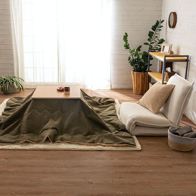 こたつ 布団 正方形 薄掛け 190×190cm デニム 撥水加工 無地 無地 ポリエステル 綿 コットン 暖房器具 北欧 おしゃれ インテリア シンプル 西海岸風 91571 | 東谷 | 17