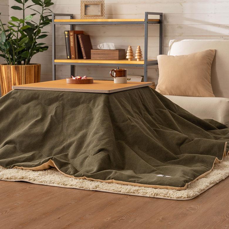 こたつ 布団 正方形 薄掛け 190×190cm デニム 撥水加工 無地 無地 ポリエステル 綿 コットン 暖房器具 北欧 おしゃれ インテリア シンプル 西海岸風 91571 | 東谷 | 04