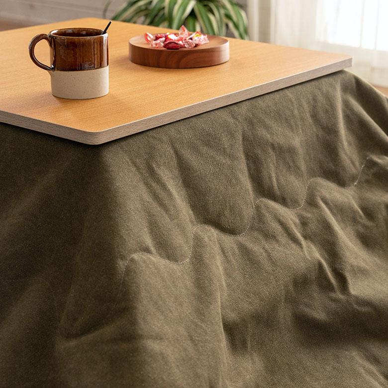 こたつ 布団 正方形 薄掛け 190×190cm デニム 撥水加工 無地 無地 ポリエステル 綿 コットン 暖房器具 北欧 おしゃれ インテリア シンプル 西海岸風 91571 | 東谷 | 09