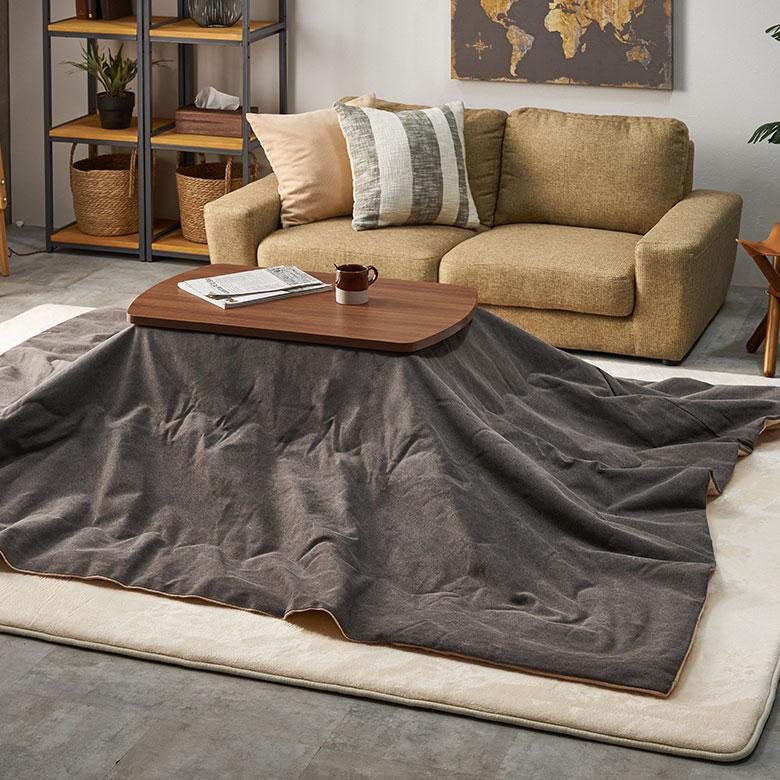 こたつ 布団 長方形 120×230cm 撥水加工 無地 薄 がけ 掛け 暖房 炬燵 インテリア シンプル ナチュラル リビング ダイニング おしゃれ 北欧 西海岸風 91572 | 東谷 | 04
