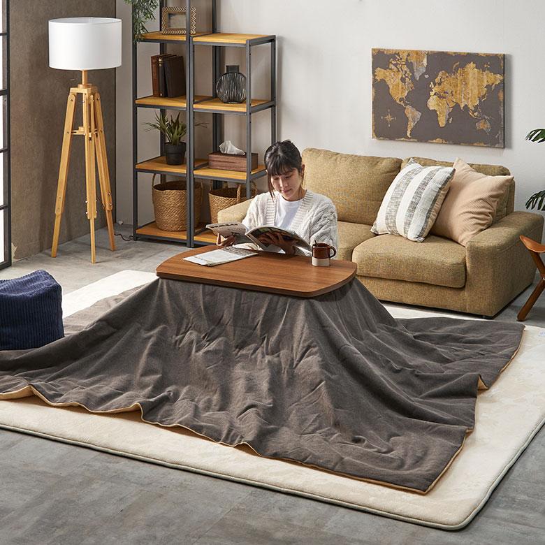 こたつ 布団 長方形 120×230cm 撥水加工 無地 薄 がけ 掛け 暖房 炬燵 インテリア シンプル ナチュラル リビング ダイニング おしゃれ 北欧 西海岸風 91572 | 東谷 | 08