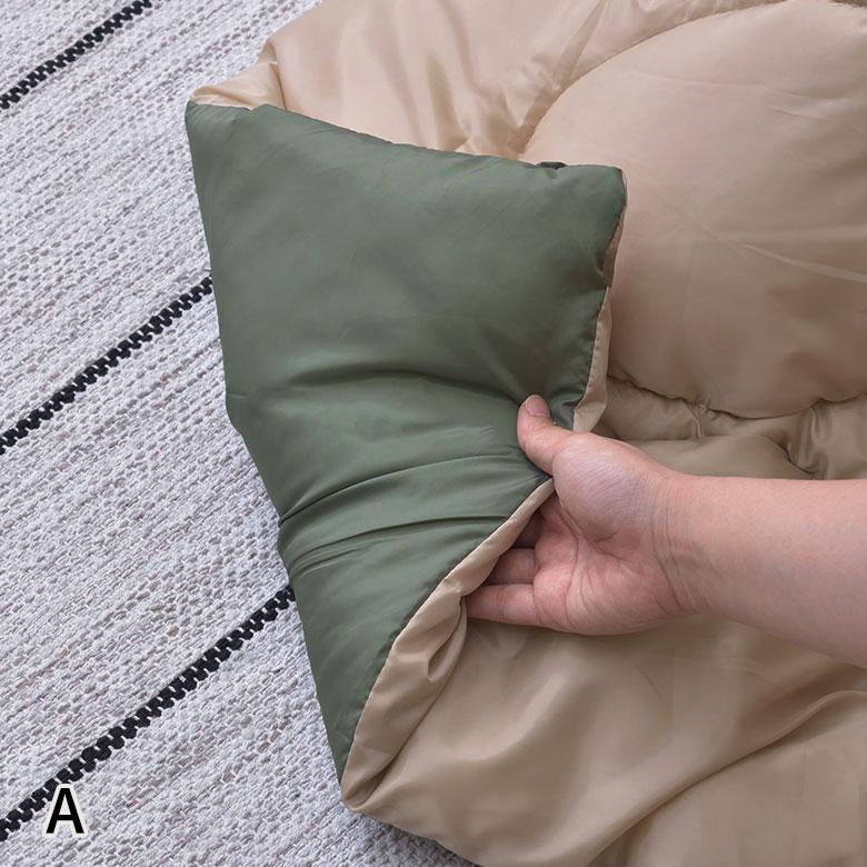 こたつ 布団 正方形 190×190cm 撥水加工 無地 リバーシブル 収納袋付 洗濯可 キルティング ブランケット 掛け 暖房 インテリア おしゃれ 北欧 西海岸風 91573 | 東谷 | 13