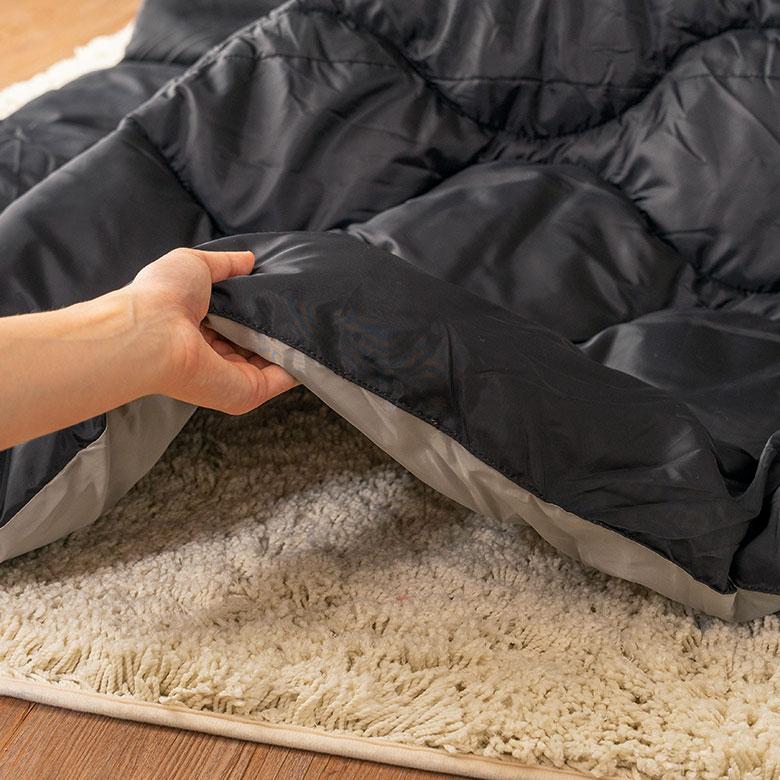 こたつ 布団 正方形 190×190cm 撥水加工 無地 リバーシブル 収納袋付 洗濯可 キルティング ブランケット 掛け 暖房 インテリア おしゃれ 北欧 西海岸風 91573 | 東谷 | 06