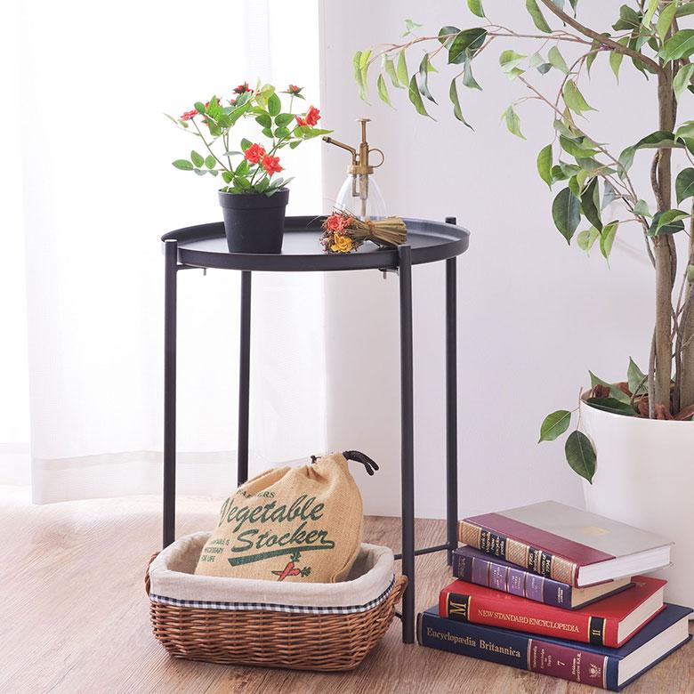 サイド テーブル トレー トレイ 約 W48cm D48cm H52cm 家具 インテリア ナイト ソファ コーヒー 軽量 コンパクト カフェ おしゃれ 北欧 モダン 西海岸風 91577 | 東谷 | 15