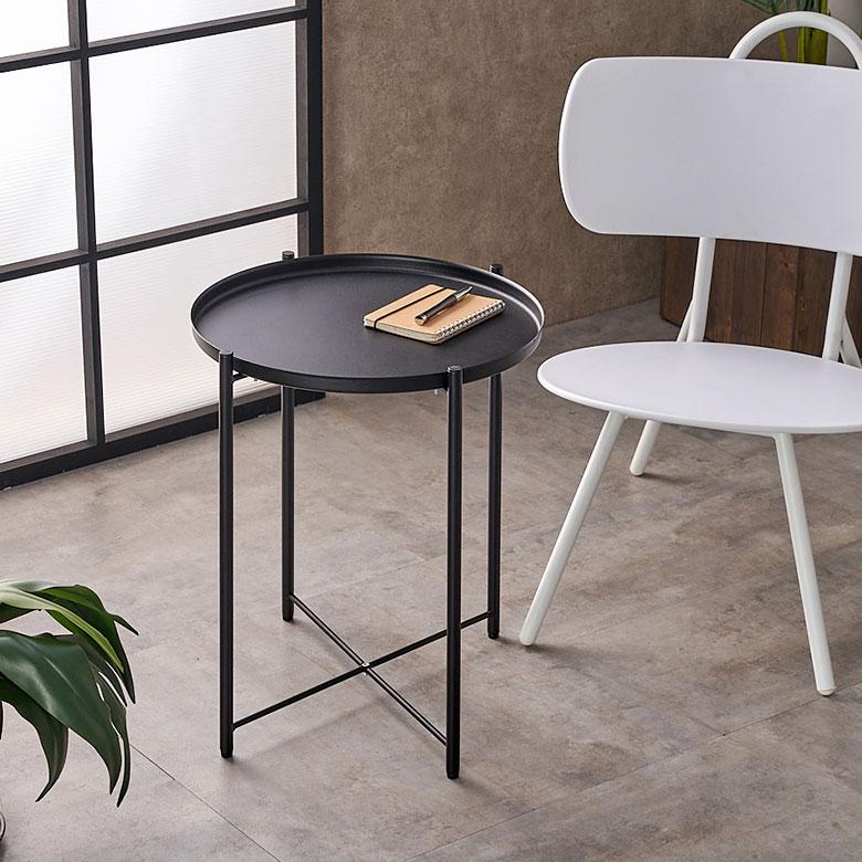 サイド テーブル トレー トレイ 約 W48cm D48cm H52cm 家具 インテリア ナイト ソファ コーヒー 軽量 コンパクト カフェ おしゃれ 北欧 モダン 西海岸風 91577 | 東谷 | 04