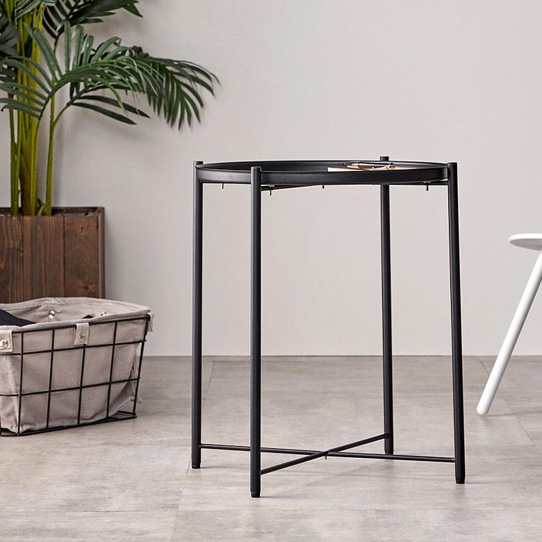 サイド テーブル トレー トレイ 約 W48cm D48cm H52cm 家具 インテリア ナイト ソファ コーヒー 軽量 コンパクト カフェ おしゃれ 北欧 モダン 西海岸風 91577 | 東谷 | 07